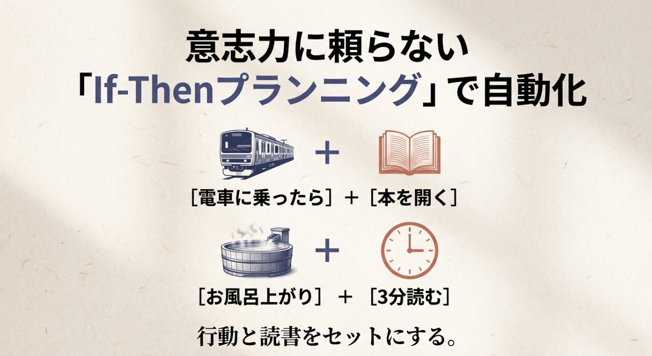 電車や入浴後など毎日の行動と読書をセットにして習慣化する方法
