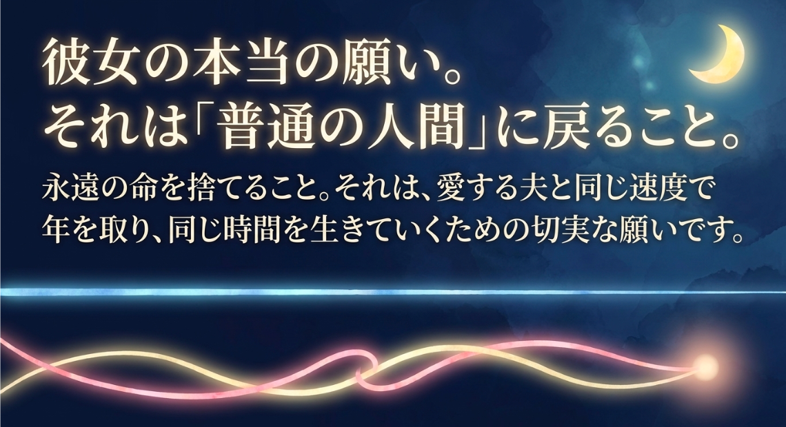 司の願いが普通の人間に戻りナサと同じ時間を生きることであることを示す画像