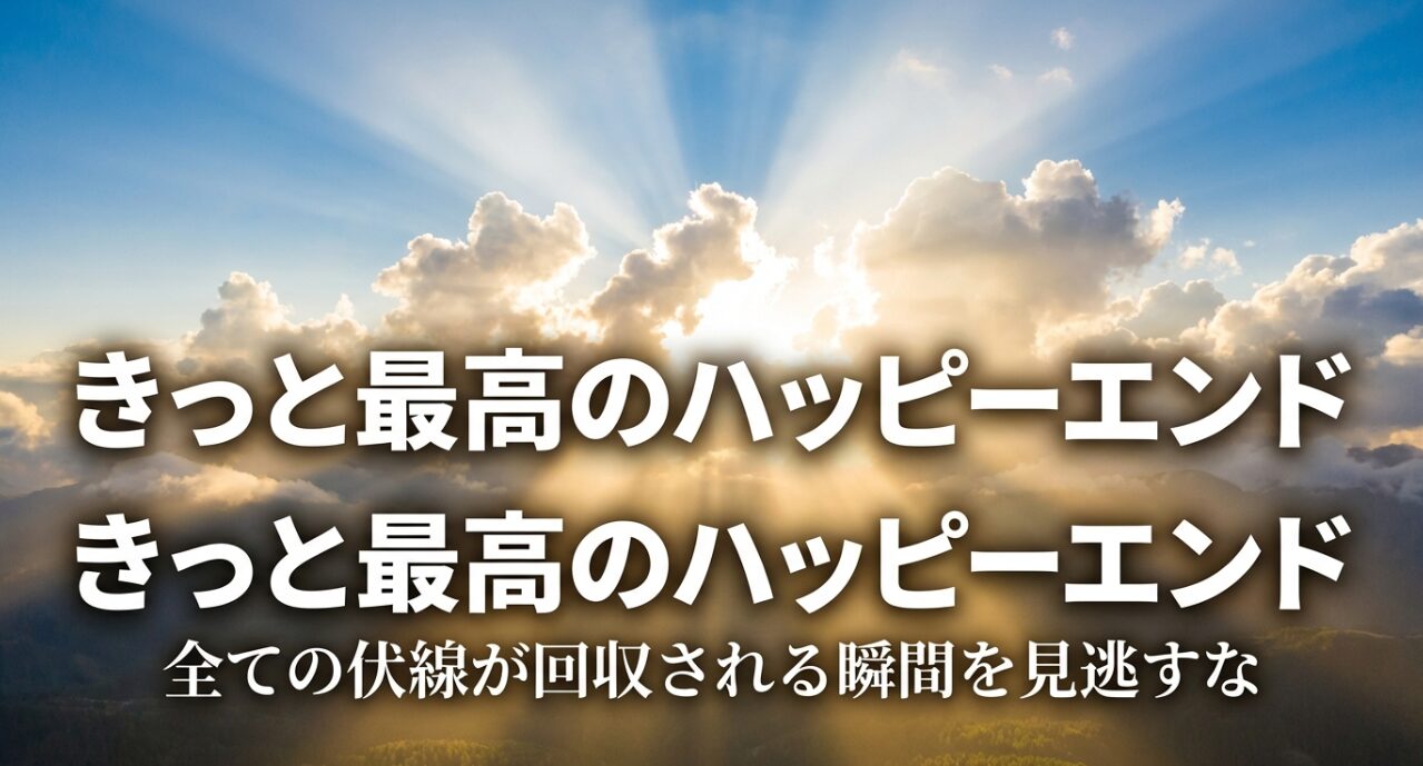 全ての伏線が回収される瞬間と、最高のハッピーエンドを予感させる完結記念スライド。