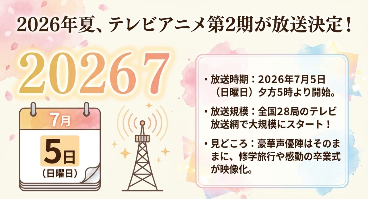 2026年7月5日から放送開始されるテレビアニメ第2期の告知