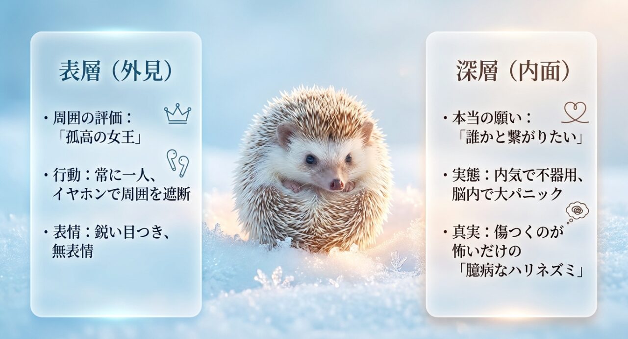 孤高で近寄りがたい「氷の女王」の本当の姿は 、内気で不器用な自己防衛 