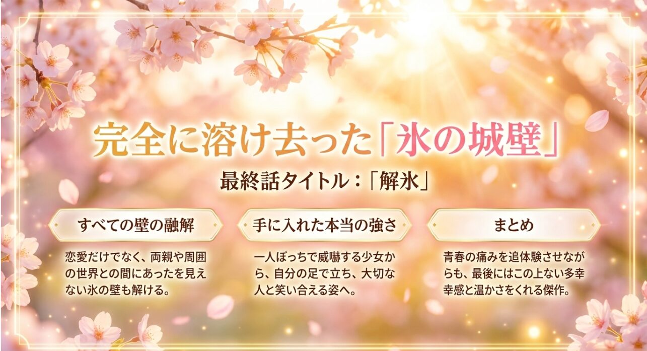 : 修学旅行での真っ直ぐな告白と家族との雪解けを描く 、最終話「解氷」の多幸感あふれる結末