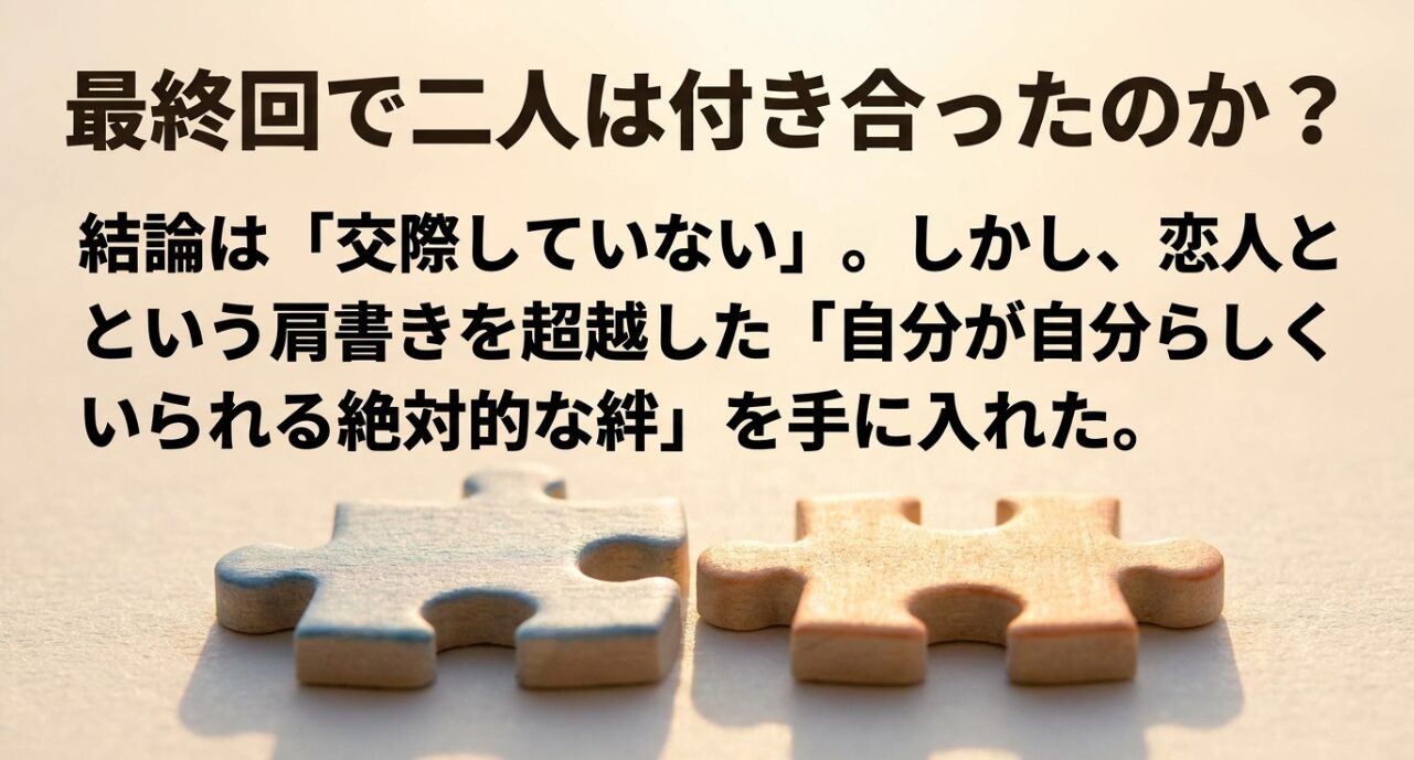最終回で交際はしていないものの、自分が自分らしくいられる絶対的な絆を手に入れた二人の関係性