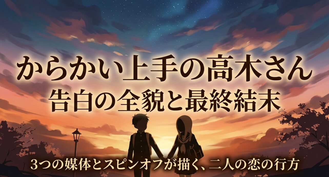 からかい上手の高木さんの告白の全貌と最終結末を示すタイトルスライド