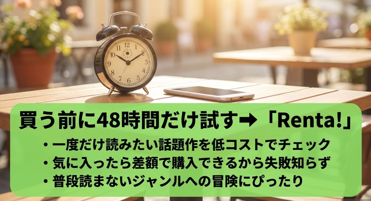 購入前に48時間レンタルで話題作を低コストで試せるRenta!の特徴