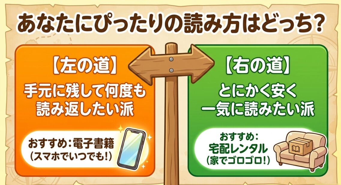 電子書籍と宅配レンタル、あなたにぴったりの読み方はどっち？