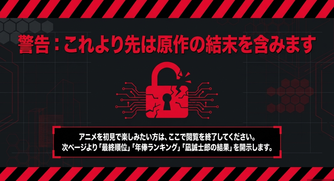 ネオ・エゴイストリーグ結末のネタバレ注意を促す警告メッセージ。